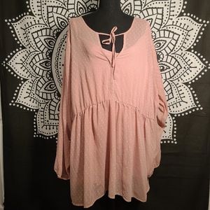 Torrid pink sheer blouse with cami